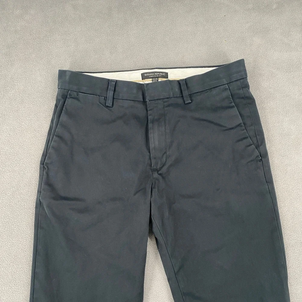 Banana Republic Aiden Slim Fit Chino Pants Black 30x30 Mens Stretch Trousers
